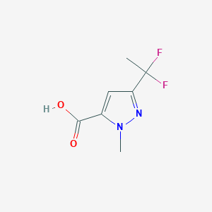 molecular formula C7H8F2N2O2 B8067335 3-(1,1-Difluoroethyl)-1-methyl-1H-pyrazole-5-carboxylic acid 