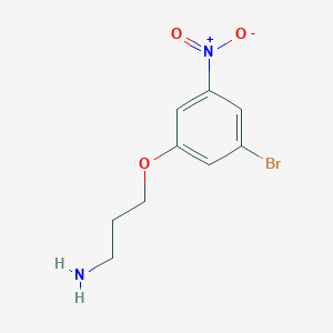 molecular formula C9H11BrN2O3 B8067359 3-(3-Bromo-5-nitrophenoxy)propan-1-amine 