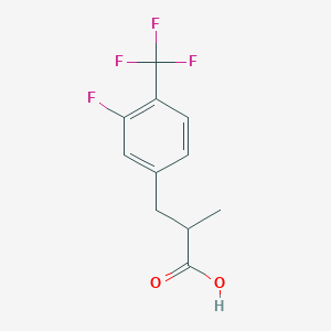 molecular formula C11H10F4O2 B8067362 3-[3-Fluoro-4-(trifluoromethyl)phenyl]-2-methylpropanoic acid 