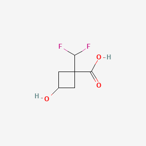 molecular formula C6H8F2O3 B8067408 1-(Difluoromethyl)-3-hydroxycyclobutanecarboxylic acid 