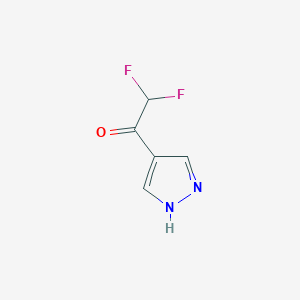 molecular formula C5H4F2N2O B8067424 2,2-Difluoro-1-(1H-pyrazol-4-yl)ethan-1-one 