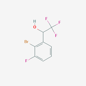 molecular formula C8H5BrF4O B8067443 1-(2-Bromo-3-fluorophenyl)-2,2,2-trifluoroethan-1-ol 