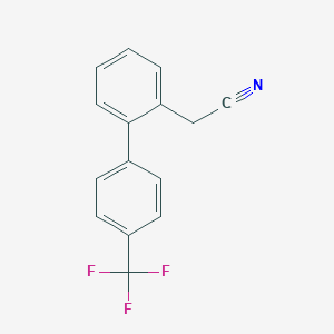molecular formula C15H10F3N B8067444 2-{2-[4-(Trifluoromethyl)phenyl]phenyl}acetonitrile 