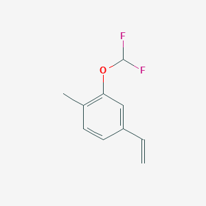 molecular formula C10H10F2O B8067471 2-(Difluoromethoxy)-4-ethenyl-1-methylbenzene 