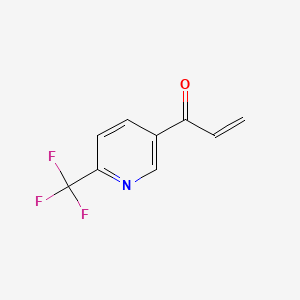 molecular formula C9H6F3NO B8067479 1-[6-(Trifluoromethyl)pyridin-3-yl]prop-2-en-1-one 