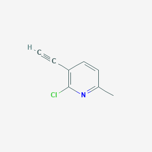 molecular formula C8H6ClN B8067484 2-Chloro-3-ethynyl-6-methylpyridine 