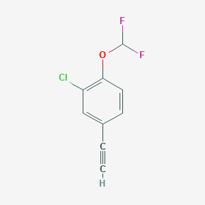 molecular formula C9H5ClF2O B8067517 2-Chloro-1-(difluoromethoxy)-4-ethynylbenzene 