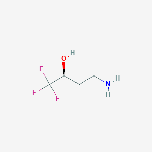molecular formula C4H8F3NO B8067523 (S)-4-Amino-1,1,1-trifluorobutan-2-ol 
