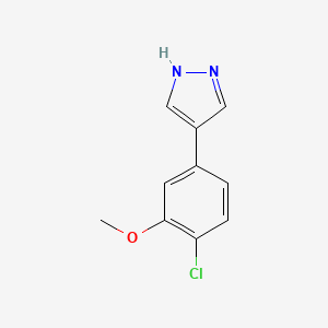 molecular formula C10H9ClN2O B8067544 4-(4-Chloro-3-methoxyphenyl)-1H-pyrazole 