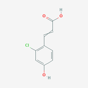 molecular formula C9H7ClO3 B8067612 3-(2-Chloro-4-hydroxyphenyl)-2-propenoic acid 