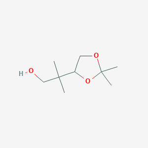 molecular formula C9H18O3 B8067685 2-(2,2-Dimethyl-1,3-dioxolan-4-yl)-2-methylpropan-1-ol 