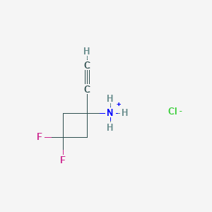 molecular formula C6H8ClF2N B8067736 (1-Ethynyl-3,3-difluorocyclobutyl)azanium;chloride 