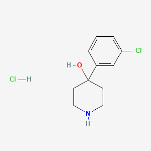molecular formula C11H15Cl2NO B8067761 4-(3-Chlorophenyl)-4-piperidinol HCl 