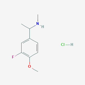 molecular formula C10H15ClFNO B8067764 [1-(3-Fluoro-4-methoxyphenyl)ethyl]methylamine hydrochloride 