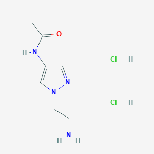 molecular formula C7H14Cl2N4O B8067815 N-(1-(2-aminoethyl)-1H-pyrazol-4-yl)acetamide dihydrochloride 