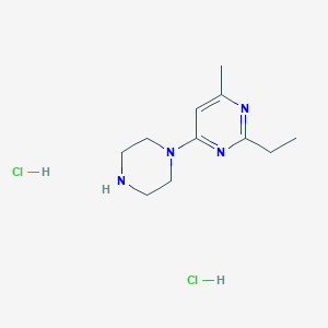 molecular formula C11H20Cl2N4 B8067817 2-Ethyl-4-methyl-6-(piperazin-1-YL)pyrimidine dihydrochloride 