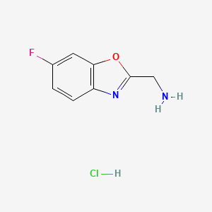 molecular formula C8H8ClFN2O B8067841 1-(6-Fluoro-1,3-benzoxazol-2-yl)methanamine hydrochloride 