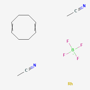molecular formula C12H18BF4N2Rh- B8067891 Acetonitrile;cycloocta-1,5-diene;rhodium;tetrafluoroborate 