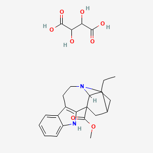molecular formula C25H32N2O8 B8067935 2,3-Dihydroxybutanedioic acid;methyl 17-ethyl-3,13-diazapentacyclo[13.3.1.02,10.04,9.013,18]nonadeca-2(10),4,6,8-tetraene-1-carboxylate 