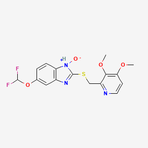 molecular formula C16H15F2N3O4S B8067986 5-(difluoromethoxy)-2-[(3,4-dimethoxypyridin-2-yl)methylsulfanyl]-1-oxido-1H-benzimidazol-1-ium 