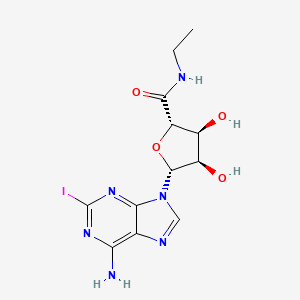 molecular formula C12H15IN6O4 B8068038 (2s,3s,4r,5r)-5-(6-Amino-2-Iodo-9h-Purin-9-Yl)-N-Ethyl-3,4-Dihydroxytetrahydrofuran-2-Carboxamide 