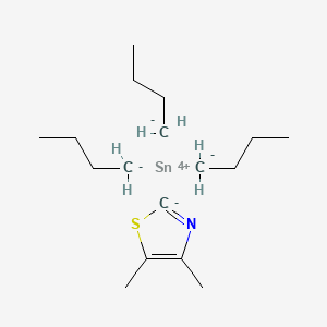 molecular formula C17H33NSSn B8068096 butane;4,5-dimethyl-2H-1,3-thiazol-2-ide;tin(4+) 
