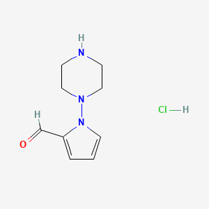 molecular formula C9H14ClN3O B8068147 Piperazin-1-YL(1H-pyrrol-2-YL)methanone hcl 