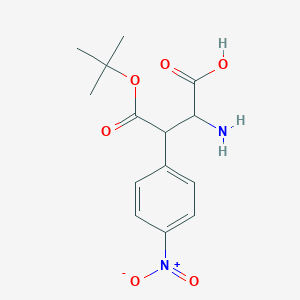 molecular formula C14H18N2O6 B8068159 2-Amino-4-[(2-methylpropan-2-yl)oxy]-3-(4-nitrophenyl)-4-oxobutanoic acid 