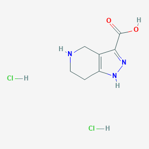 molecular formula C7H11Cl2N3O2 B8068220 2H,4H,5H,6H,7H-pyrazolo[4,3-c]pyridine-3-carboxylic acid dihydrochloride 