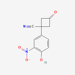1-(4-Hydroxy-3-nitrophenyl)-3-oxocyclobutane-1-carbonitrile
