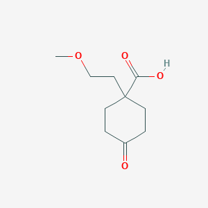 molecular formula C10H16O4 B8068365 1-(2-Methoxyethyl)-4-oxocyclohexanecarboxylic acid 