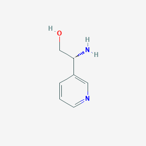 molecular formula C7H10N2O B8068399 (2R)-2-amino-2-(pyridin-3-yl)ethan-1-ol 