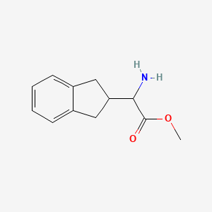 molecular formula C12H15NO2 B8068430 Amino-indan-2-yl-acetic acid methyl ester 