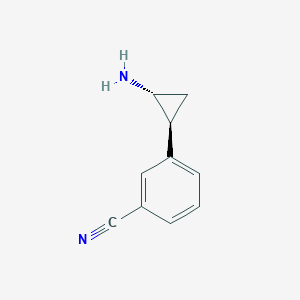 molecular formula C10H10N2 B8068464 3-[Trans-2-aminocyclopropyl]benzonitrile 