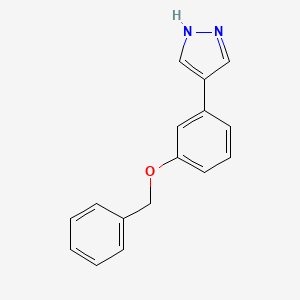 molecular formula C16H14N2O B8068474 4-(3-(Benzyloxy)phenyl)-1H-pyrazole 