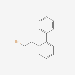 molecular formula C14H13Br B8068502 1-(2-Bromoethyl)-2-phenylbenzene 