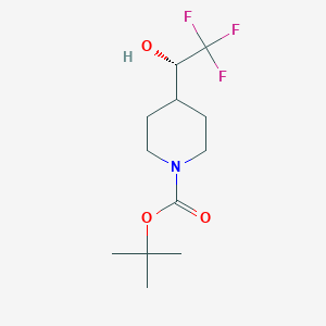 molecular formula C12H20F3NO3 B8068559 tert-Butyl (S)-4-(2,2,2-trifluoro-1-hydroxyethyl)piperidine-1-carboxylate 