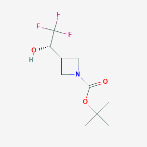 molecular formula C10H16F3NO3 B8068589 tert-butyl 3-[(1S)-2,2,2-trifluoro-1-hydroxyethyl]azetidine-1-carboxylate 