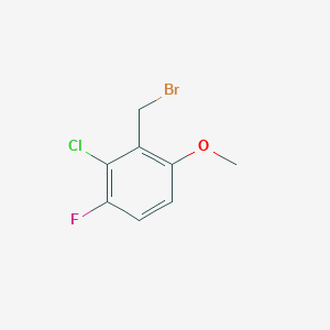 molecular formula C8H7BrClFO B8068609 2-(Bromomethyl)-3-chloro-4-fluoro-1-methoxybenzene 