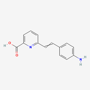 molecular formula C14H12N2O2 B8068629 6-[(E)-2-(4-aminophenyl)ethenyl]pyridine-2-carboxylic acid 
