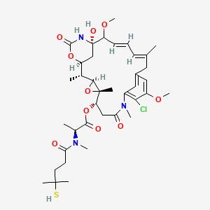 molecular formula C38H54ClN3O10S B8068671 [(1S,2R,3S,5S,6S,16E,18E,21S)-11-chloro-21-hydroxy-12,20-dimethoxy-2,5,9,16-tetramethyl-8,23-dioxo-4,24-dioxa-9,22-diazatetracyclo[19.3.1.110,14.03,5]hexacosa-10,12,14(26),16,18-pentaen-6-yl] (2S)-2-[methyl-(4-methyl-4-sulfanylpentanoyl)amino]propanoate 