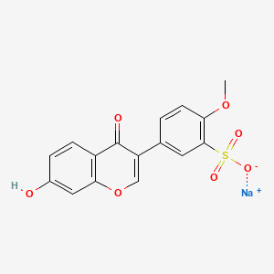 molecular formula C16H11NaO7S B8068683 Sodium;5-(7-hydroxy-4-oxochromen-3-yl)-2-methoxybenzenesulfonate 