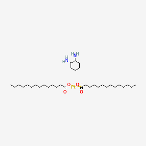 molecular formula C34H68N2O4Pt B8068759 Cyclohexane-1,2-diamine;platinum(2+);tetradecanoate 