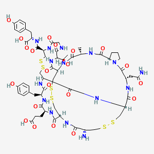 molecular formula C59H79N15O21S6 B8068797 H-Cys(1)-Cys(2)-Glu-Tyr-Cys(3)-Cys(1)-Asn-Pro-Ala-Cys(2)-DL-Thr-Gly-Cys(3)-Tyr-OH 