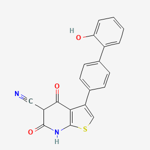 molecular formula C20H12N2O3S B8068831 3-[4-(2-hydroxyphenyl)phenyl]-4,6-dioxo-7H-thieno[2,3-b]pyridine-5-carbonitrile 