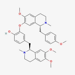 molecular formula C38H44N2O6 B8068948 4-[[(1S)-6,7-二甲氧基-2-甲基-3,4-二氢-1H-异喹啉-1-基]甲基]-2-[[(1R)-6-甲氧基-1-[(4-甲氧基苯基)甲基]-2-甲基-3,4-二氢-1H-异喹啉-7-基]氧基]苯酚 