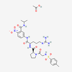 molecular formula C32H45N9O10S B8068985 Tos-Gly-Pro-Arg-ANBA-IPA (acetate) 