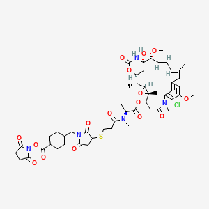 (2,5-dioxopyrrolidin-1-yl) 4-[[3-[3-[[(2S)-1-[[(1S,2R,3S,5S,16E,18E,20R,21S)-11-chloro-21-hydroxy-12,20-dimethoxy-2,5,9,16-tetramethyl-8,23-dioxo-4,24-dioxa-9,22-diazatetracyclo[19.3.1.110,14.03,5]hexacosa-10,12,14(26),16,18-pentaen-6-yl]oxy]-1-oxopropan-2-yl]-methylamino]-3-oxopropyl]sulfanyl-2,5-dioxopyrrolidin-1-yl]methyl]cyclohexane-1-carboxylate
