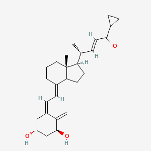 molecular formula C27H38O3 B8069280 (E,4R)-4-[(1R,4E,7aR)-4-[(2Z)-2-[(3S,5R)-3,5-dihydroxy-2-methylidenecyclohexylidene]ethylidene]-7a-methyl-2,3,3a,5,6,7-hexahydro-1H-inden-1-yl]-1-cyclopropylpent-2-en-1-one 