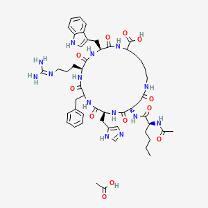 molecular formula C52H72N14O12 B8069315 Ac-Nle-Asp(1)-His-DL-Phe-Arg-Trp-DL-Lys(1)-OH.CH3CO2H 
